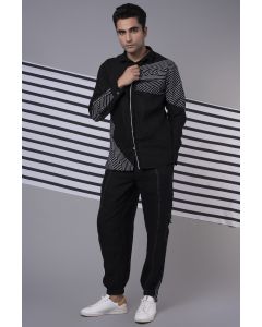 Black Monochrome Patchwork Shirt