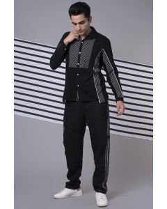 Black Striped Panelled Shirt
