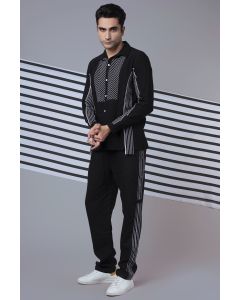 Black Striped Tape Pants