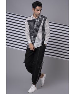 White Checkered Mix Patchwork Shirt