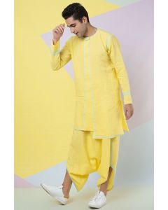 Yellow Dhoti With Seafoam Tape