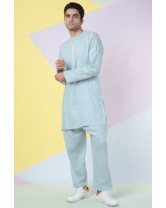 Pale Blue Linen Kurta