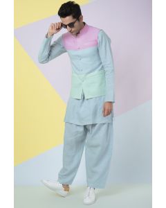 Pale Blue Linen Pajama Pants