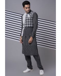 Black Checkered Bundi Jacket