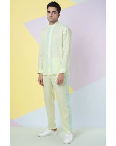 Lettuce Green Tape Detail Shirt