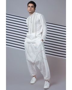 White Tape Detail Dhoti