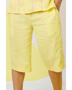 Yellow Stitchline Textured Shorts