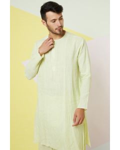 Lettuce Green Linen Kurta