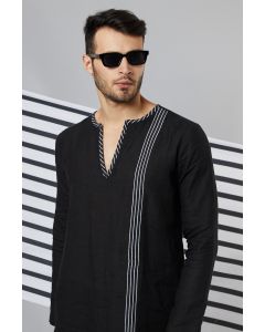 Black Tape Detailed Kurta