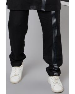 Black Striped Tape Pants