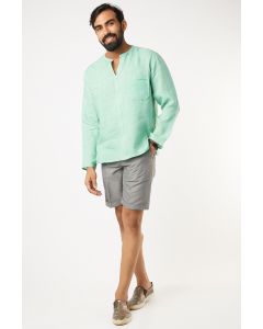 Mint Linen Short Kurta