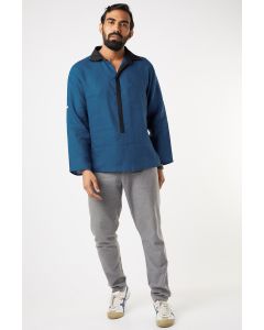 Teal Linen Shirt Kurta
