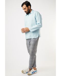 Blue Linen Short Kurta