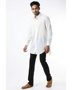 White Cotton Long Shirt