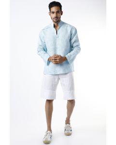 Blue Printed Shirt Kurta